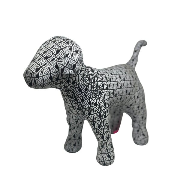 Victoria’s Secret PINK Dog Collectible Plush Mascot – Black & White Monogram - Picture 1 of 7